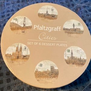 Pfaltzgraff Cities set of 6 dessert plates